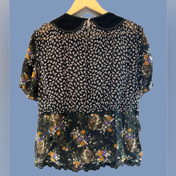 Coach Black and White Patterned Sheer Blouse - Picture 2 of 3